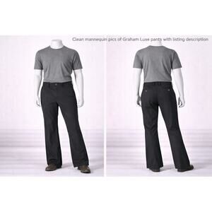 Graham Luxe Performance Pants Men’s 36x32 Black Stretch Golf Casual Trousers